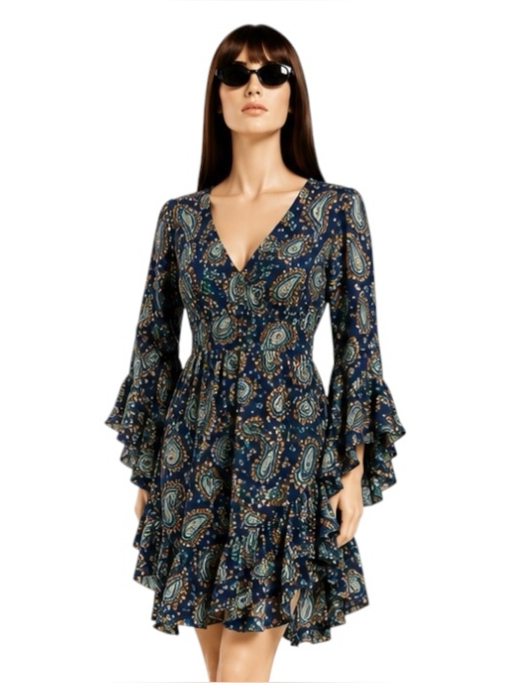 Betsey Johnson Paisley  Dress Size 8 Boho Festival Stevie Nicks Cottagecore